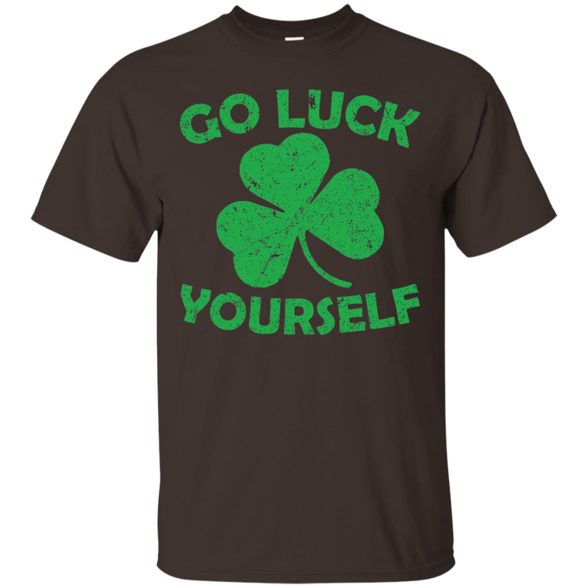 Go Luck Yourself St. Patrick_s Day T-shirt Dark Chocolate