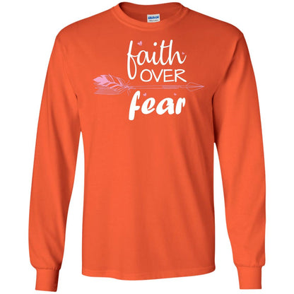 Faith Over Fear Arrow Christian Shirt Orange