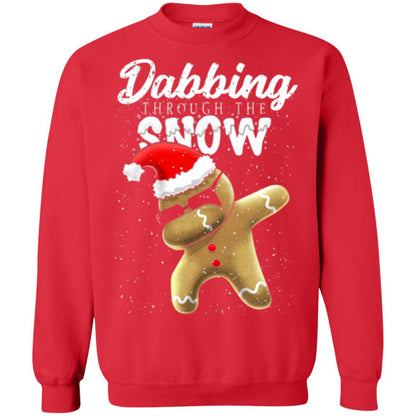 Dabbing Gingerbread T-shirt Dabbing Through The Snow Red