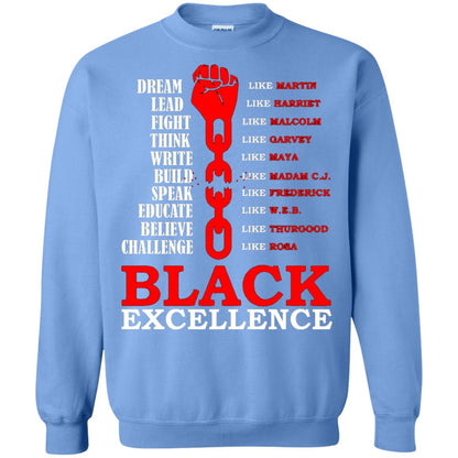 Black Excellence Black Af Proud African American T-shirt Carolina Blue