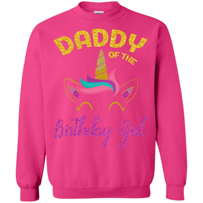 Daddy Mommy Of The Unicorn Birthday Girl T-shirt Heliconia