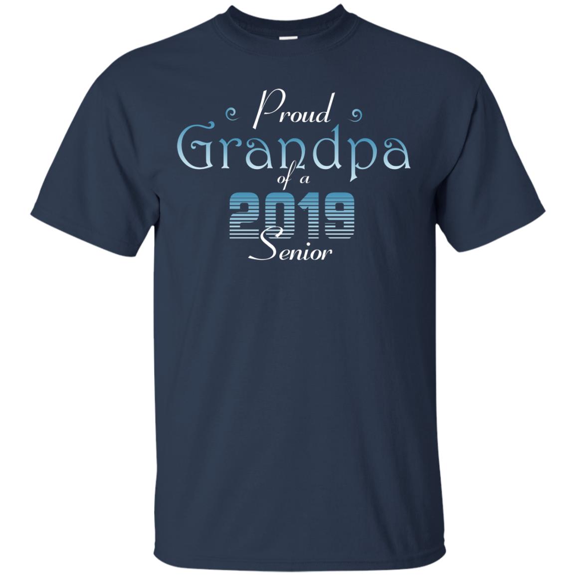 Proud Grandpa Of 2019 Senior Granddad Shirt Navy
