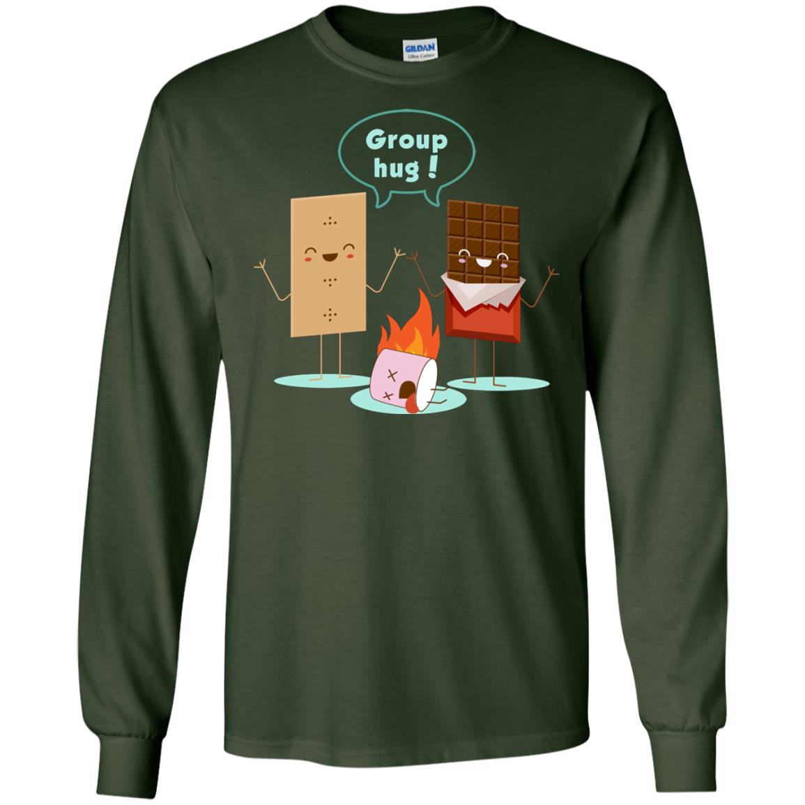 Funny Smores Chocolate Marshmallow Hiking Camping T-shirt Forest Green