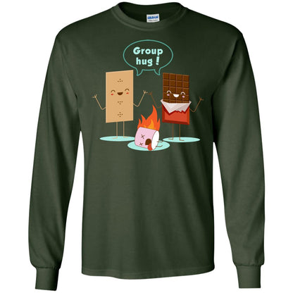 Funny Smores Chocolate Marshmallow Hiking Camping T-shirt Forest Green