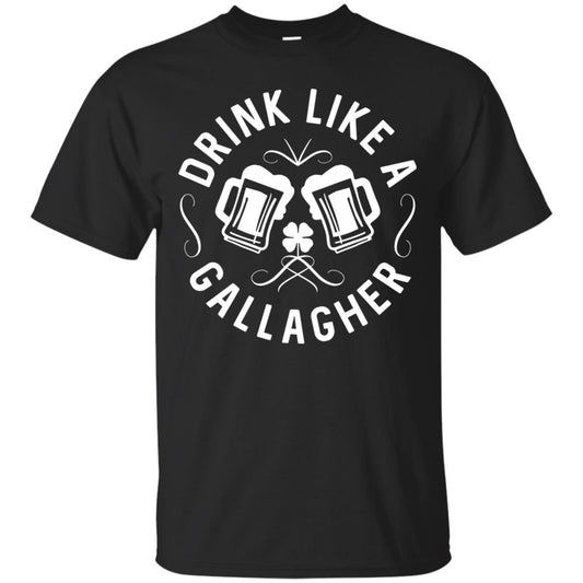 Drink Like A Gallagher Green Irish St. Patty_s T-shirt Black