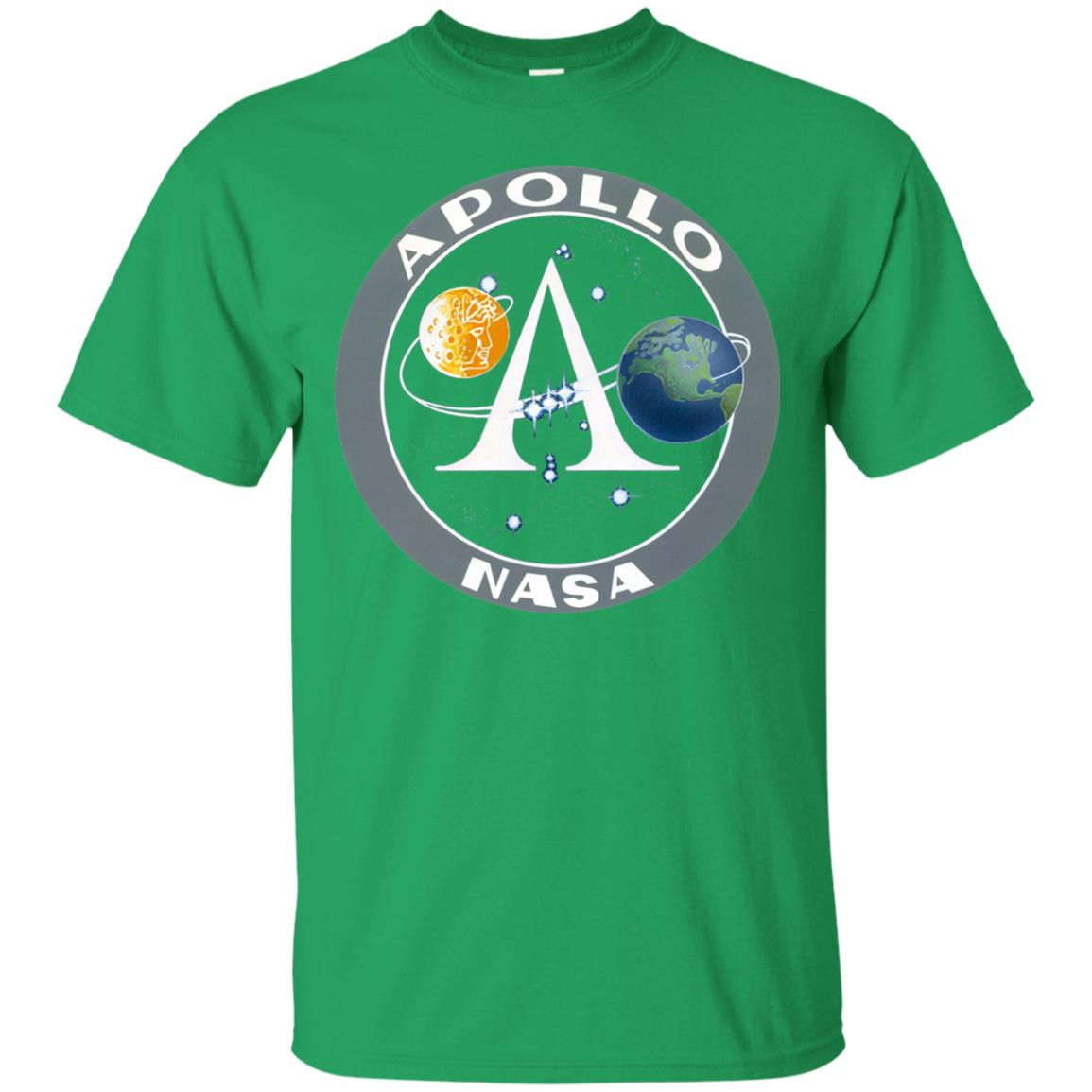 Apollo Program Moon Landing Patch Print Nasa Astronomy T-shirt Irish Green