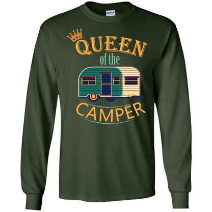 Queen Of The Camper Camping Lover Shirt Forest Green