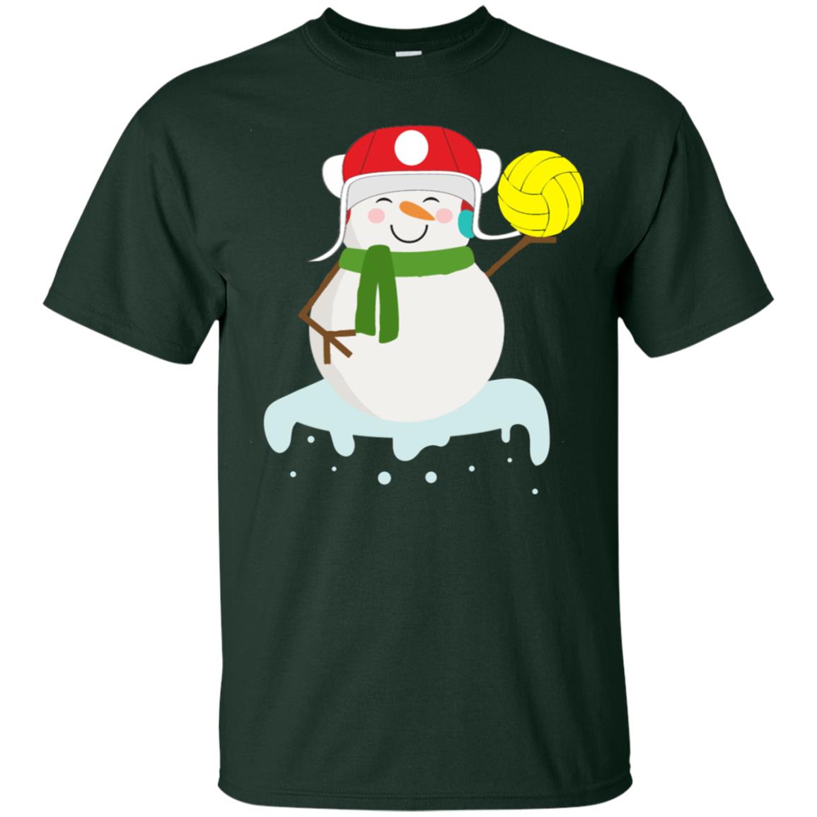 Snowman Play Waterpolo Sport X-mas Shirt Forest