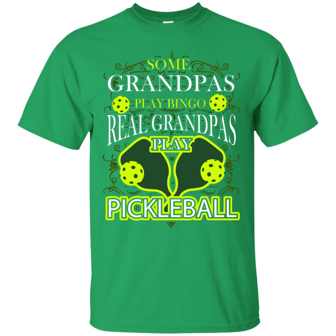 Real Grandpas Play Pickleball Cool Pickleball Shirt For Papa Irish Green