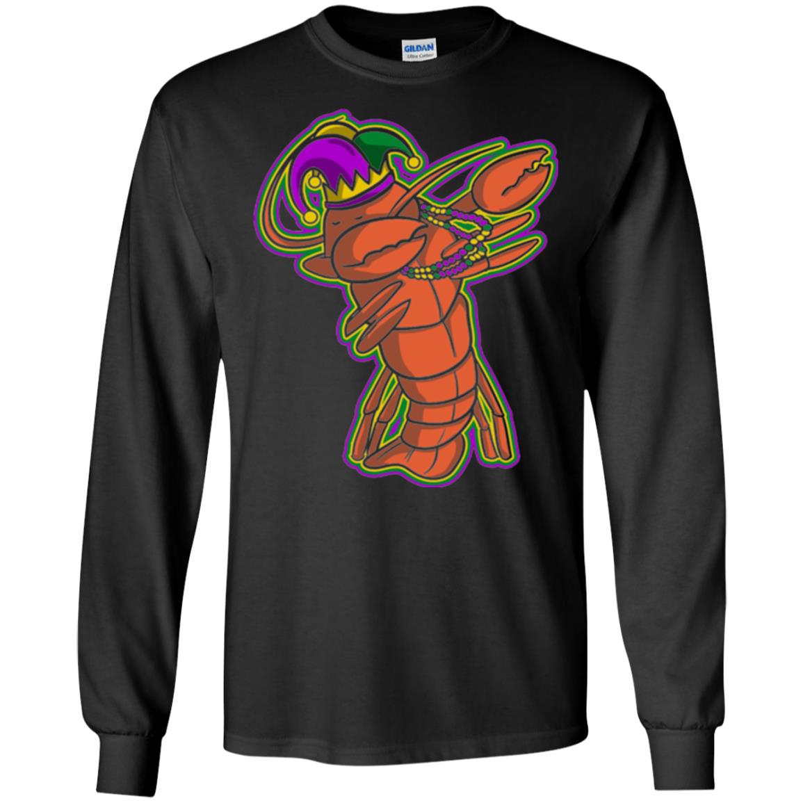 Dabbing Mardi Gras Crawfish T-shirt Mardi Gras Gift Shirt Black