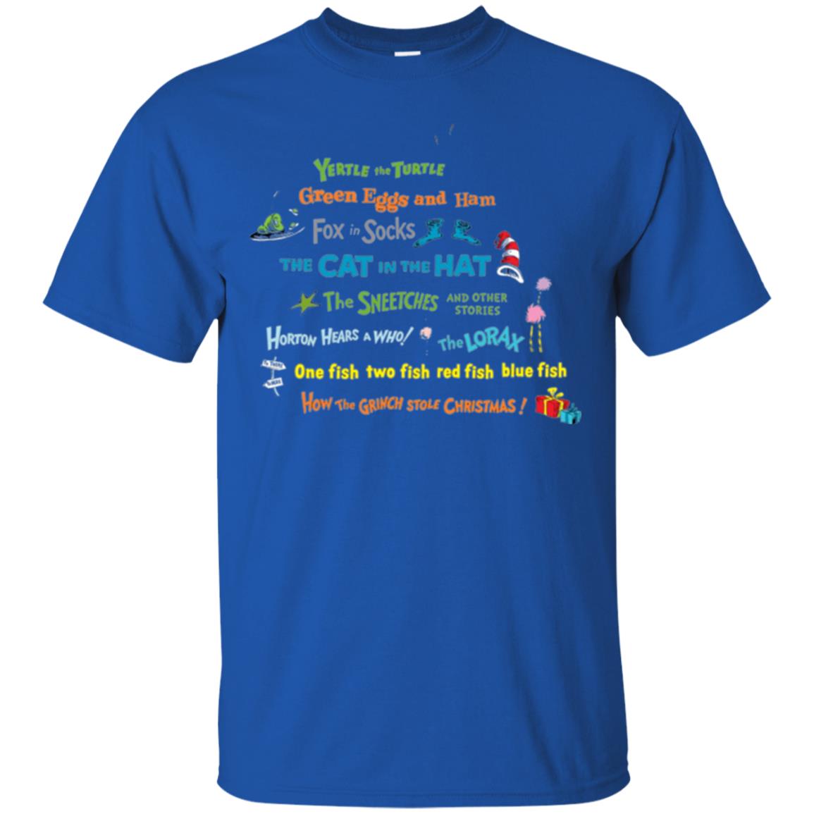 Dr. Seuss Book Title National Wear Red Day T-shirt Royal