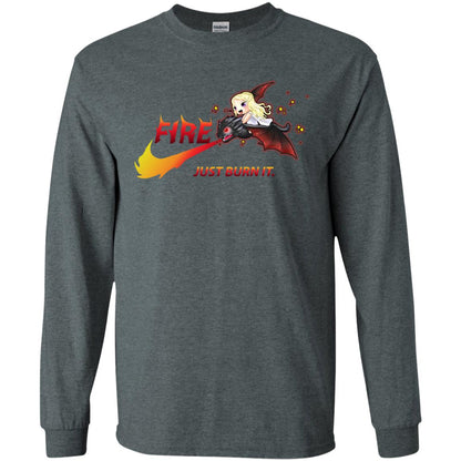 Fire Just Burn It Dany Drogon T-shirt Dark Heather