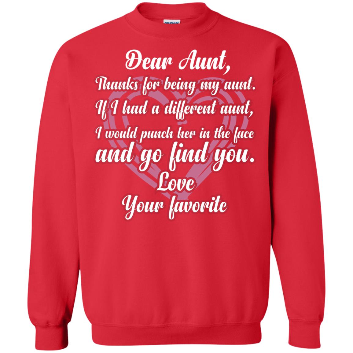 Dear Aunt Thank For Being My Aunt Family T-shirt Red