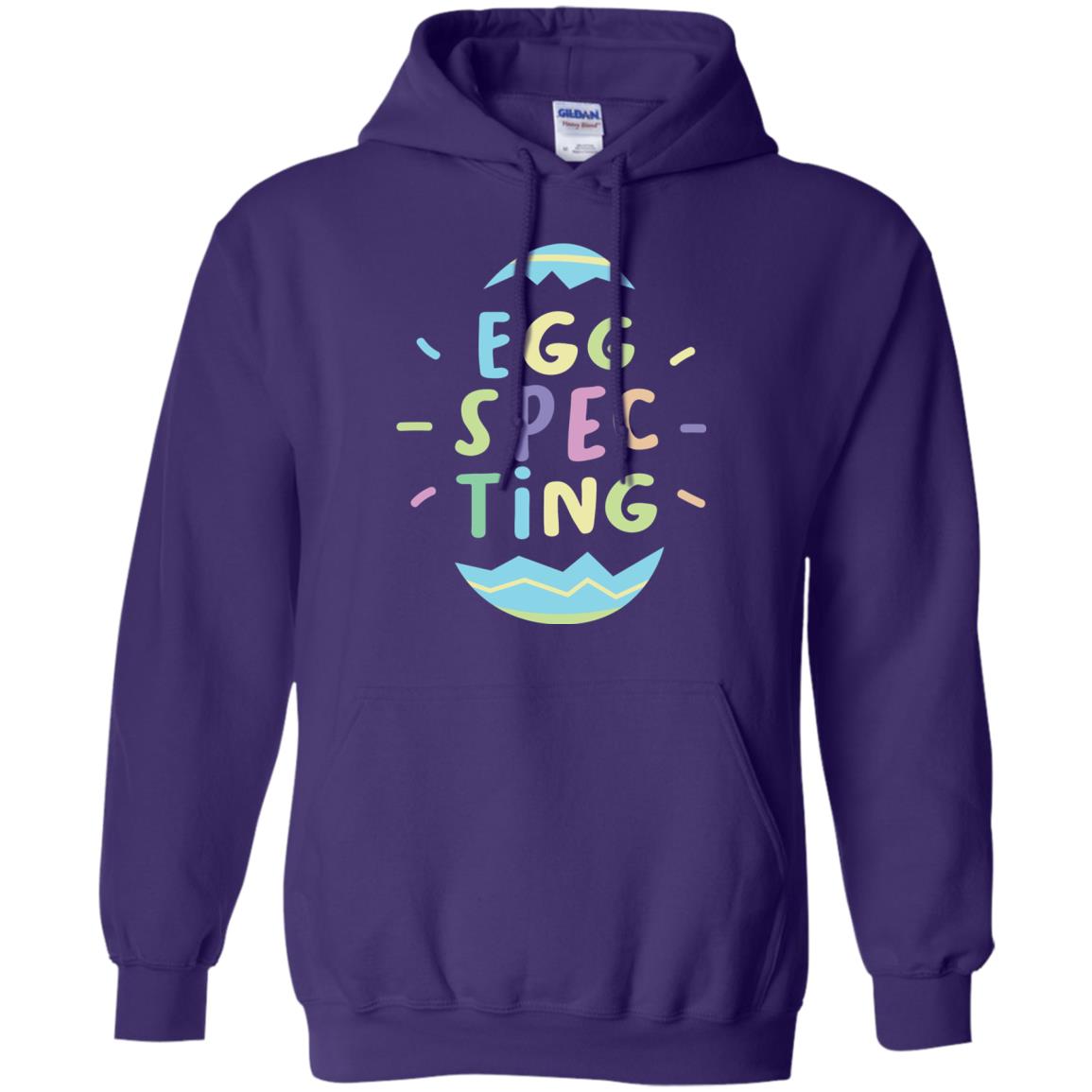 Eggspecting Funny Pregnancy Pregnant Easter Shirt Purple