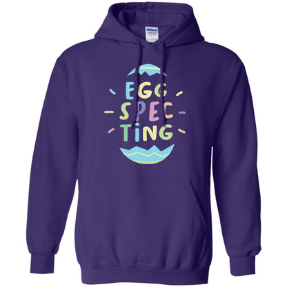 Eggspecting Funny Pregnancy Pregnant Easter Shirt Purple