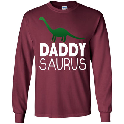 Daddy Saurus Dinosaur Matching Daddy T-shirt Maroon