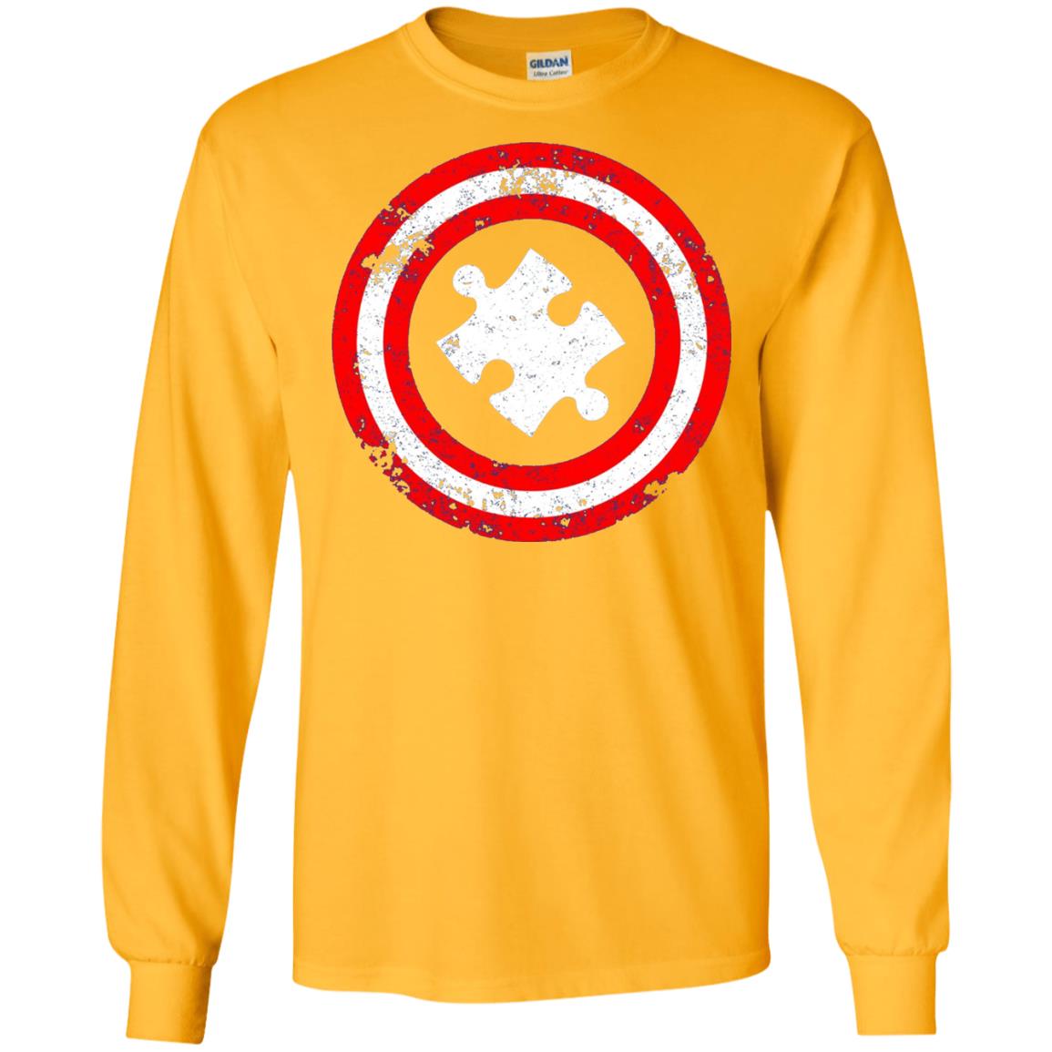Captain Autism Superhero T-shirt Autism Awareness Gold