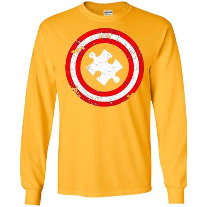 Captain Autism Superhero T-shirt Autism Awareness Gold