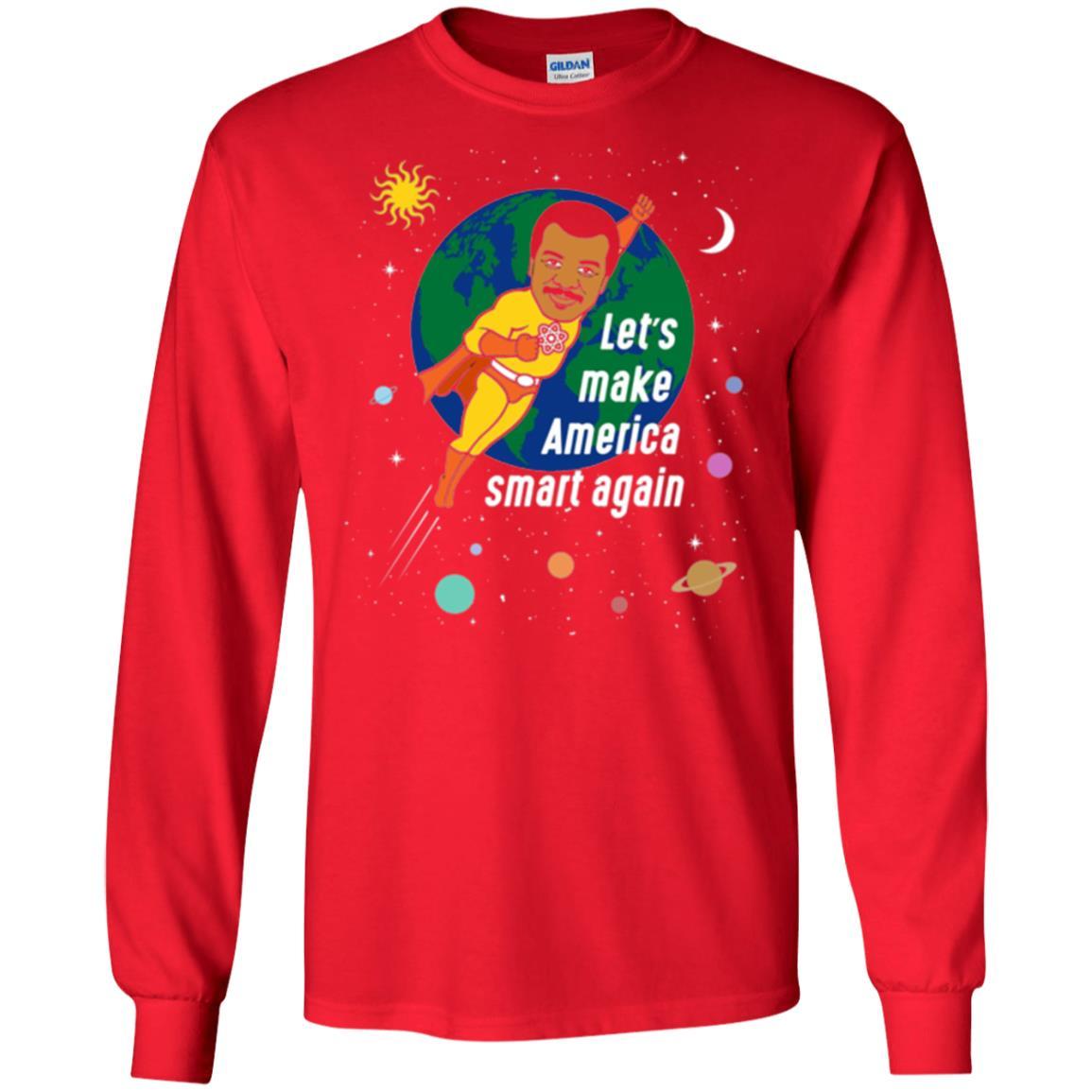 Astronomy T-shirt Let's Make America Smart Again Red