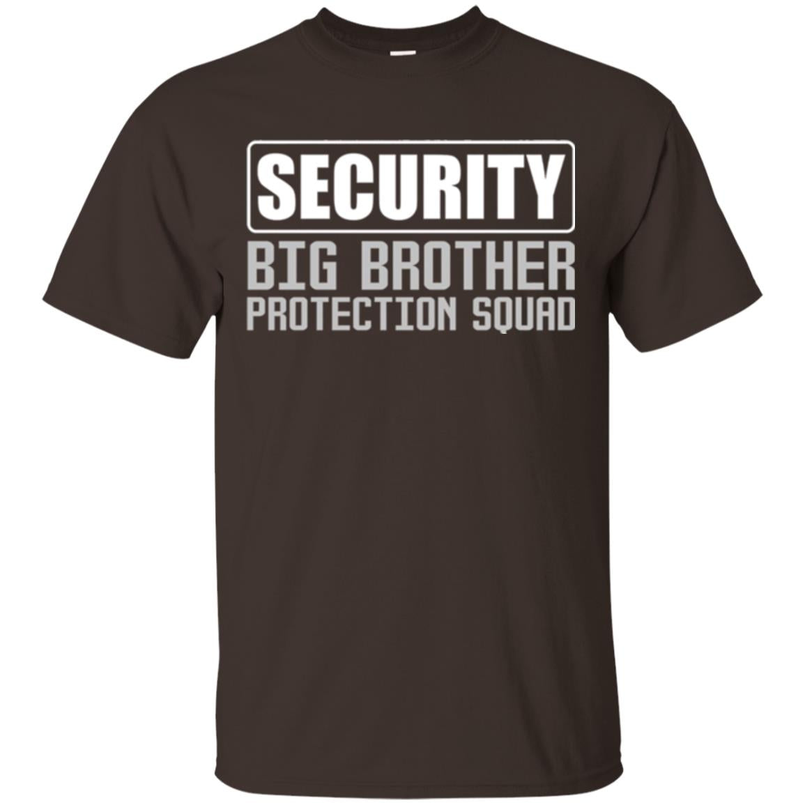 Family T-shirt Security Big Brother Protection Squad Dark Chocolate