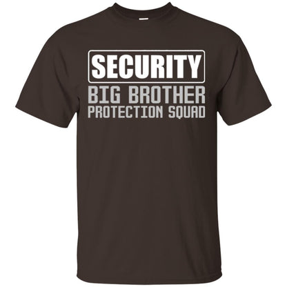 Family T-shirt Security Big Brother Protection Squad Dark Chocolate