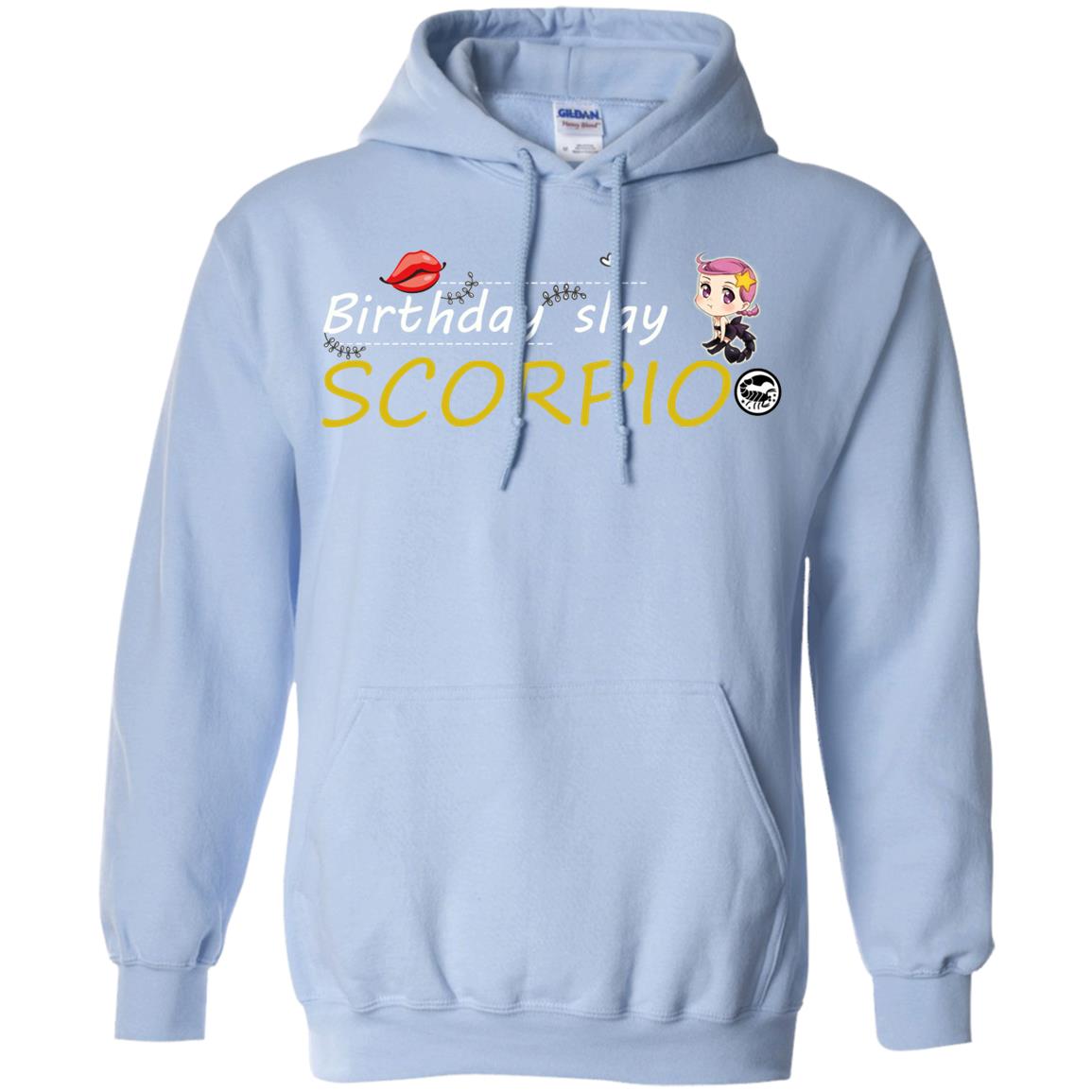 Cute Scorpio Girl Birthday Lip Slay T-shirt Light Blue