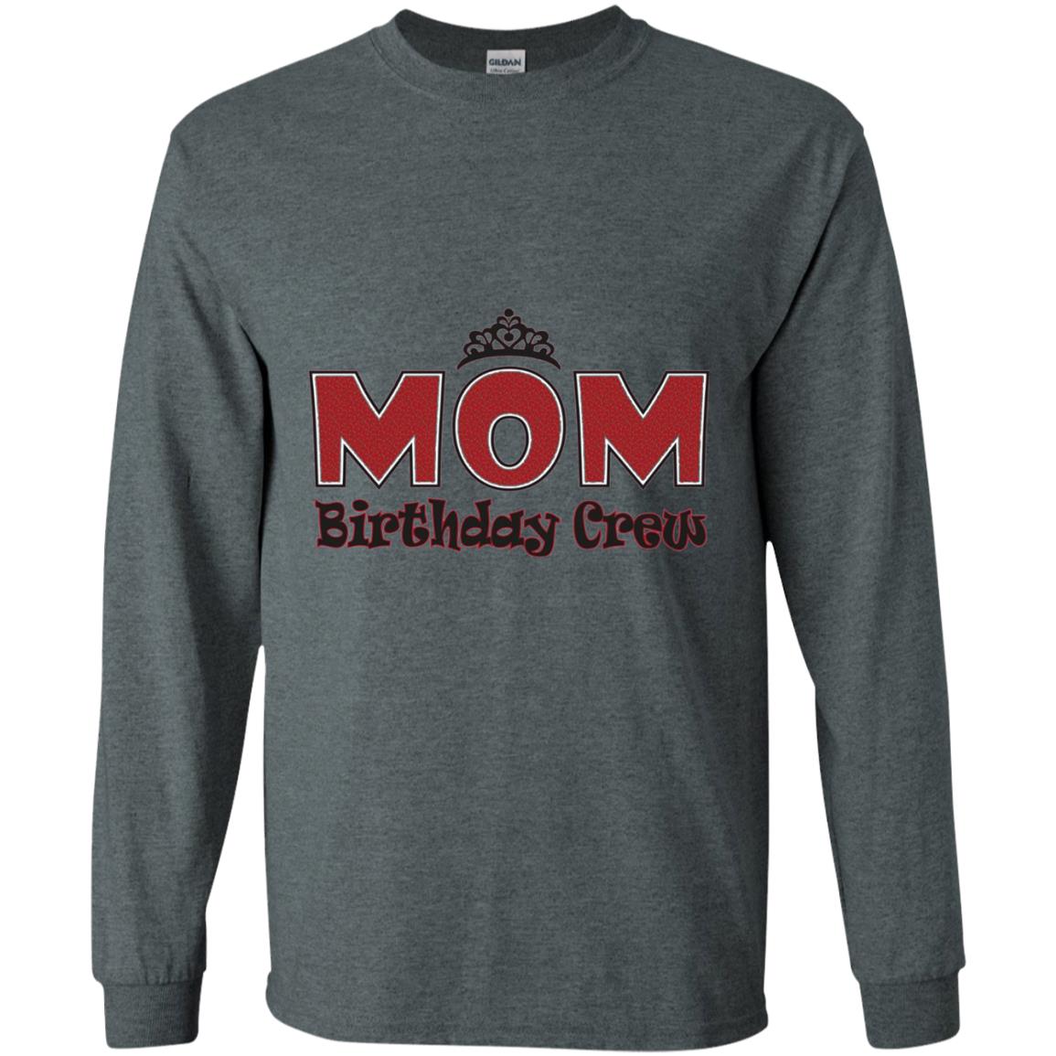 Mom Birthday Crew T-shirt Birthday Party Dark Heather