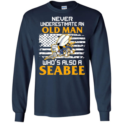 Navy Seabee Veteran T-shirt Never Underestimate An Old Man Navy
