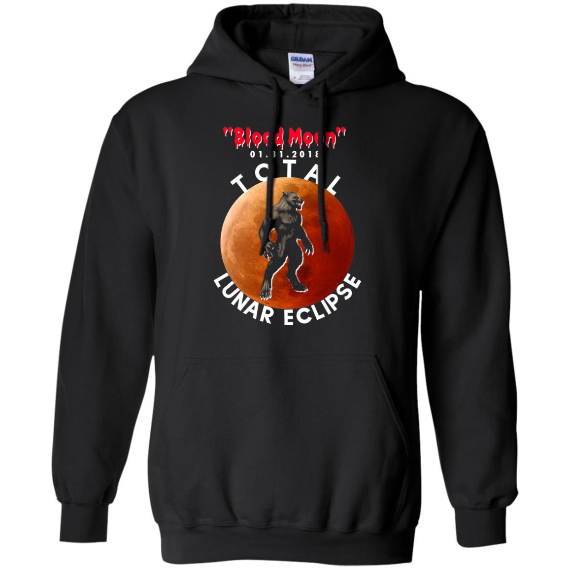 Best Total Lunar Eclipse Shirt 2018 - Blood Moon Werewolf T-shirt Black
