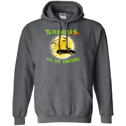 Brooms Are For Amateurs Witches Drive Car Funny Halloween Shirt Dark Heather