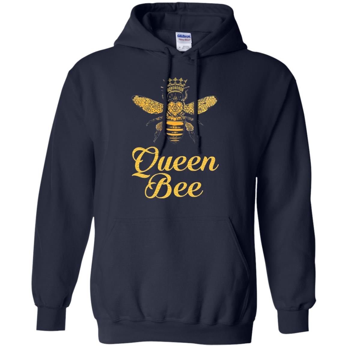 Bee Lover T-shirt Queen Bee Crown T-shirt Navy