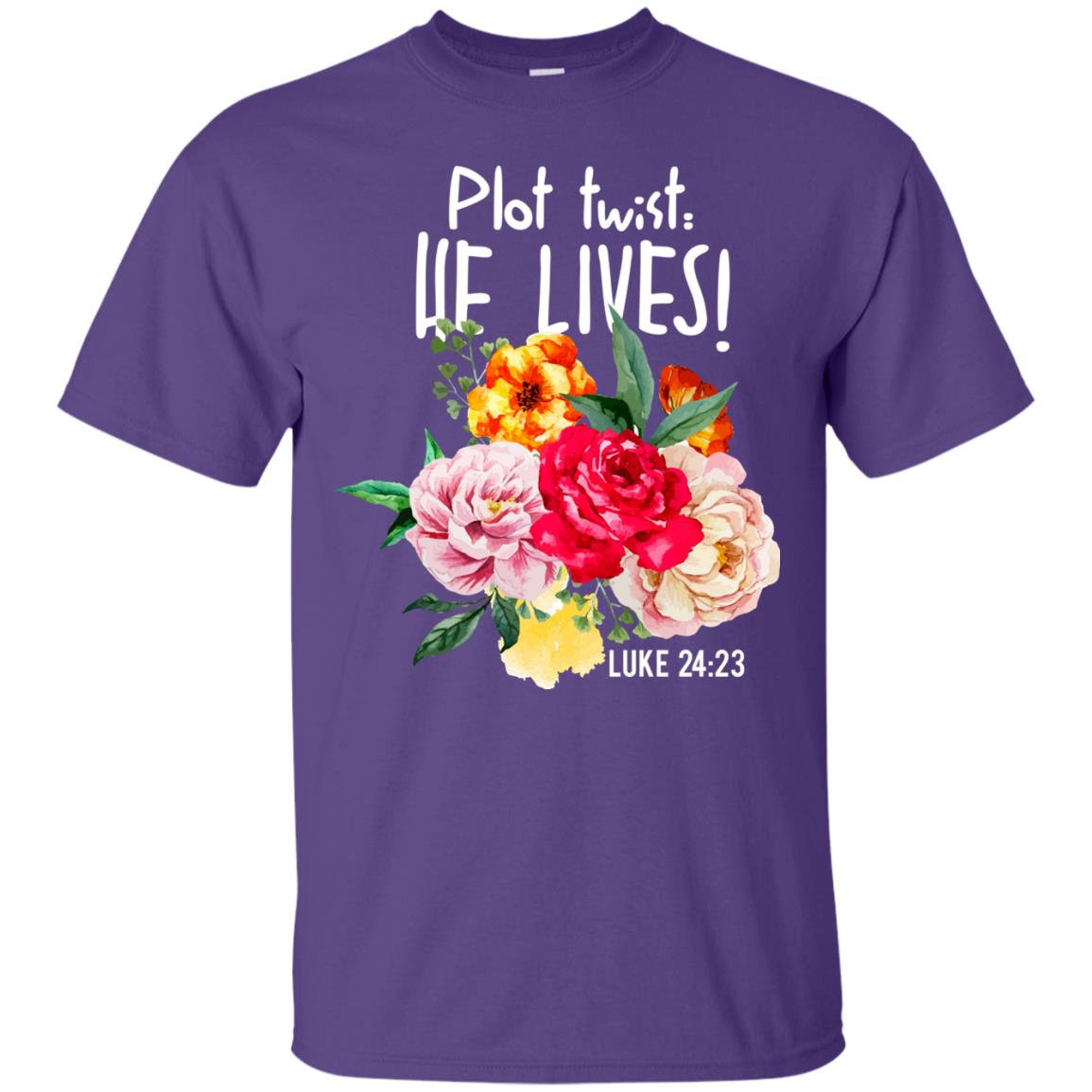 Plot Twist He Live Christian T-shirt Purple