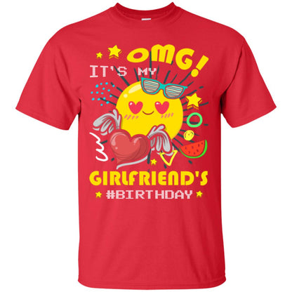 Boyfriend T-shirt Omg It's My Girlfriend's #birthday Red