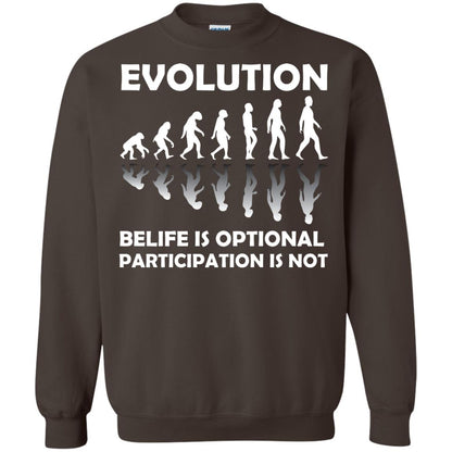 Evolution Belife Is Optional Participation Is Not Shirt Dark Chocolate