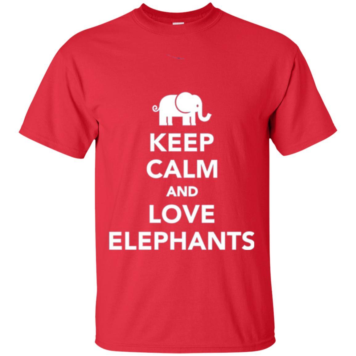 Elephant Lover T-shirt Keep Calm And Love Elephants T-shirt Red