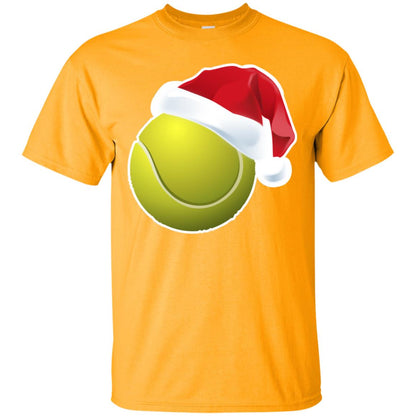 Tennis With Santa Claus Hat X-mas Shirt For Tennis Lovers Gold