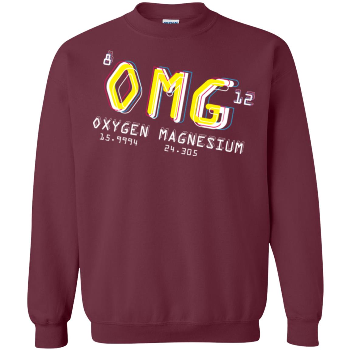 Funny Science Class T-shirt Omg Oxygen Magnesium Maroon