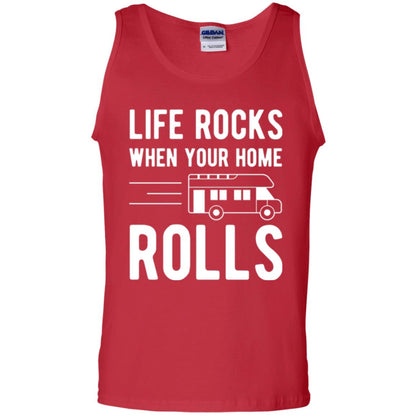 Camper Rv T-shirt Life Rocks When Your Home Roll Red