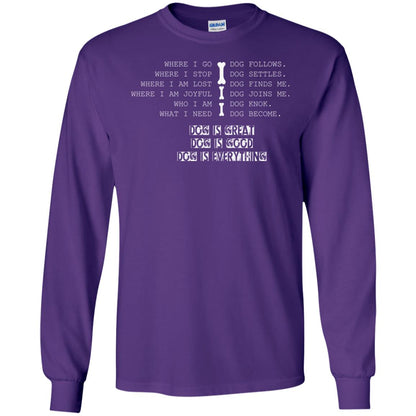 Dog Lover T-shirt Where I Go Dog Follows Purple