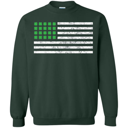 Usa Flag With Irish Shamrock St Patricks Day T-shirt Forest Green