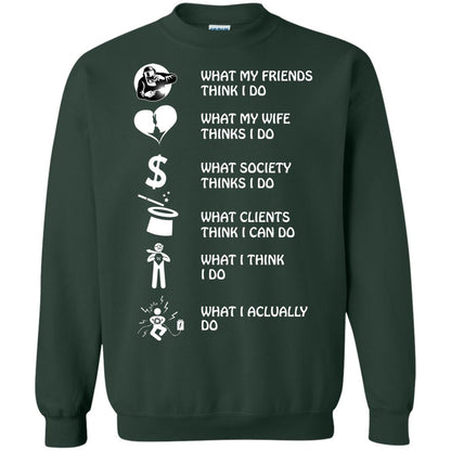 What My Friends Thinks I Do What My Wife Thinks I Do What Society Thinks I Do What Clients Thinks I Can Do What I Think I Do What I Actually Do Forest Green