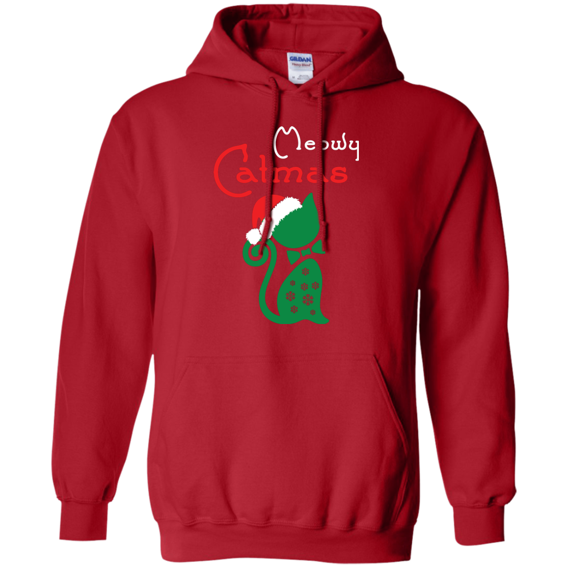 Cat Christmas T-Shirt Meowy Catmas Red