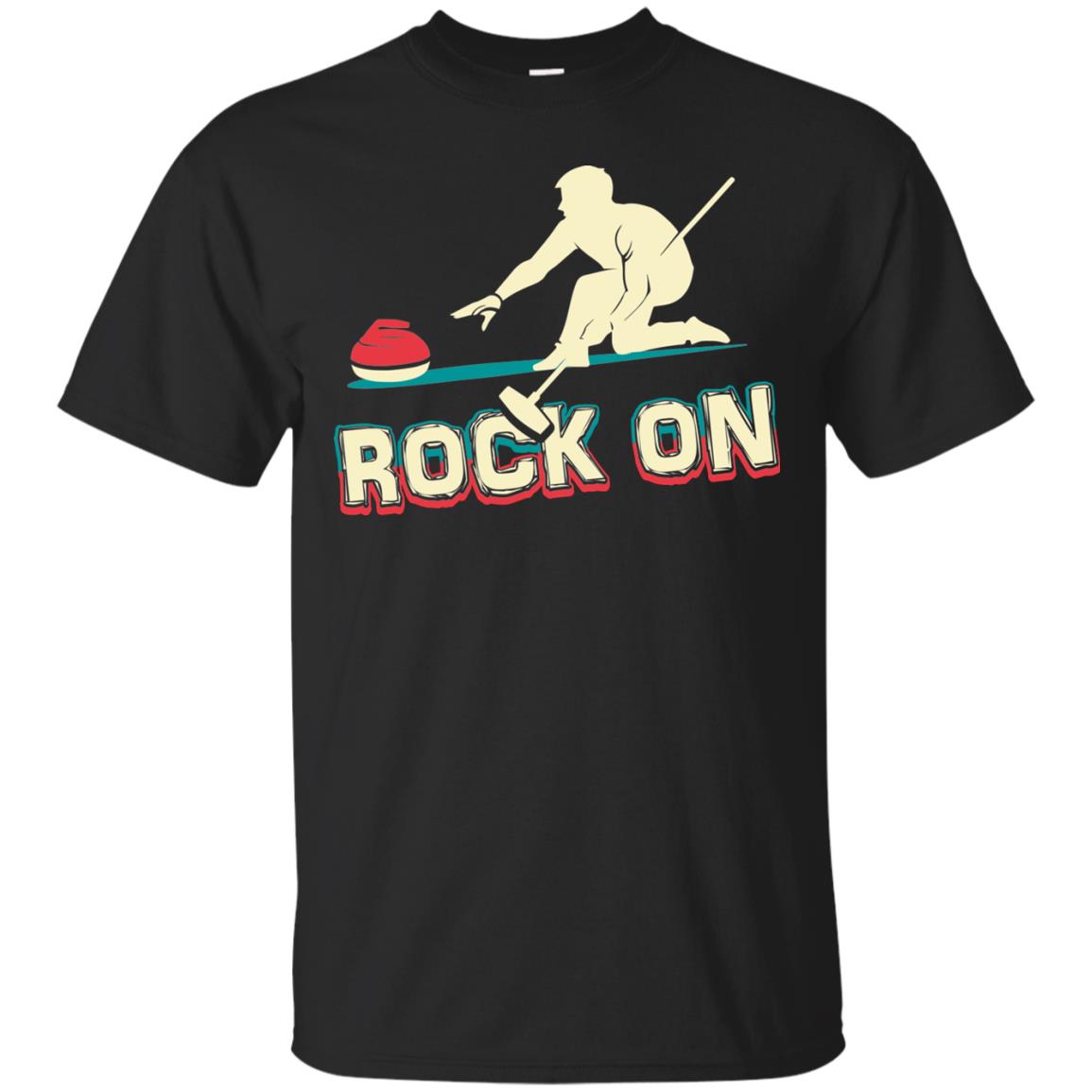 Curling Winter Lover T-shirt Rock On Curling Winter Sports Black