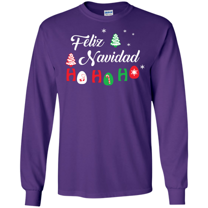 Chirstmas T-Shirt Feliz Navidad Ho Ho Ho Purple