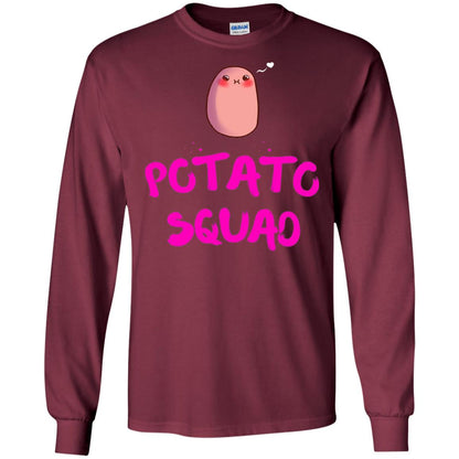 Cute Potato Squad T-shirt I Love Potato Maroon