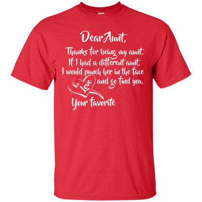 Family T-shirt Dear Aunt Thanks For Being My Aunt Red