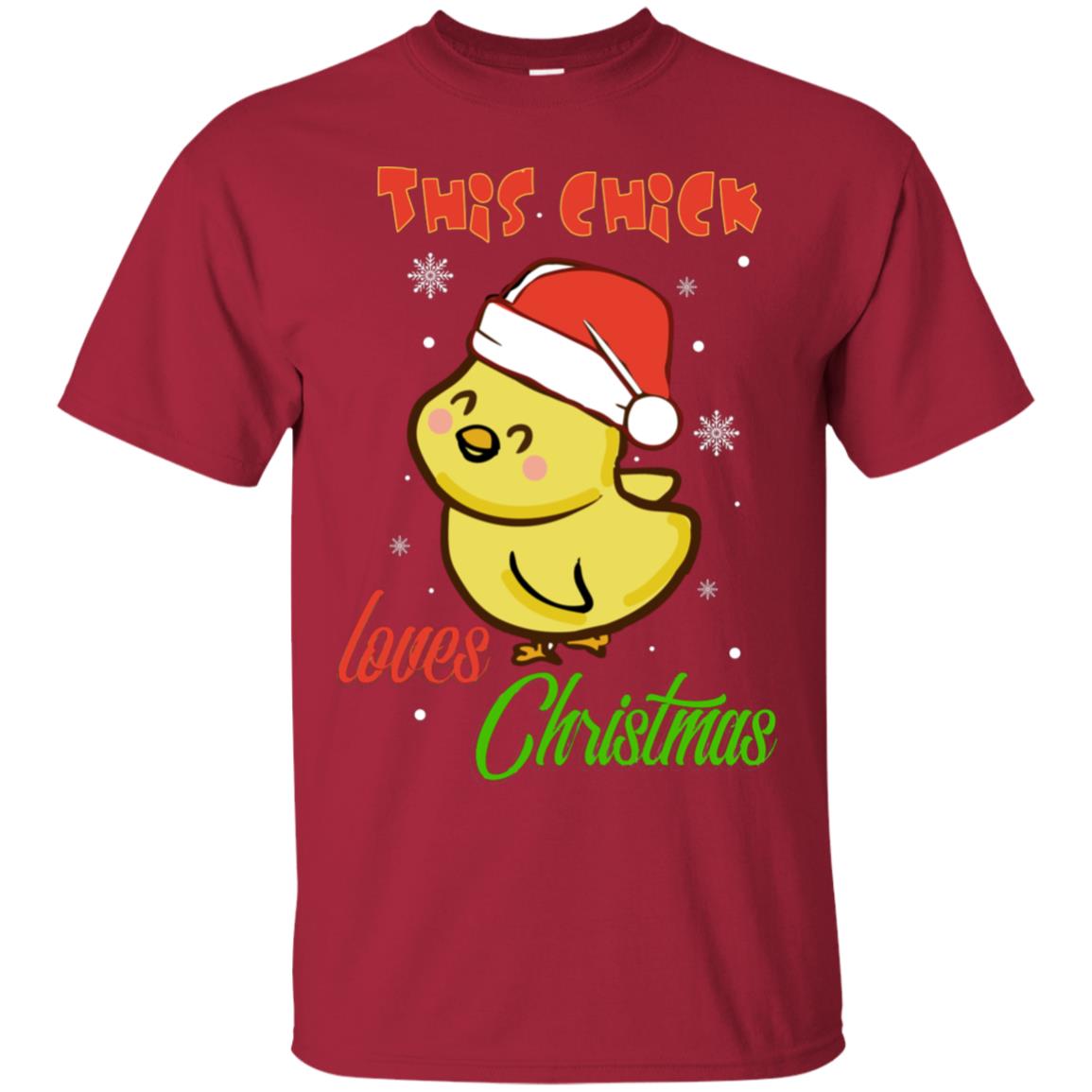 This Chicks Loves Christmas X-mas Gift Shirt Cardinal