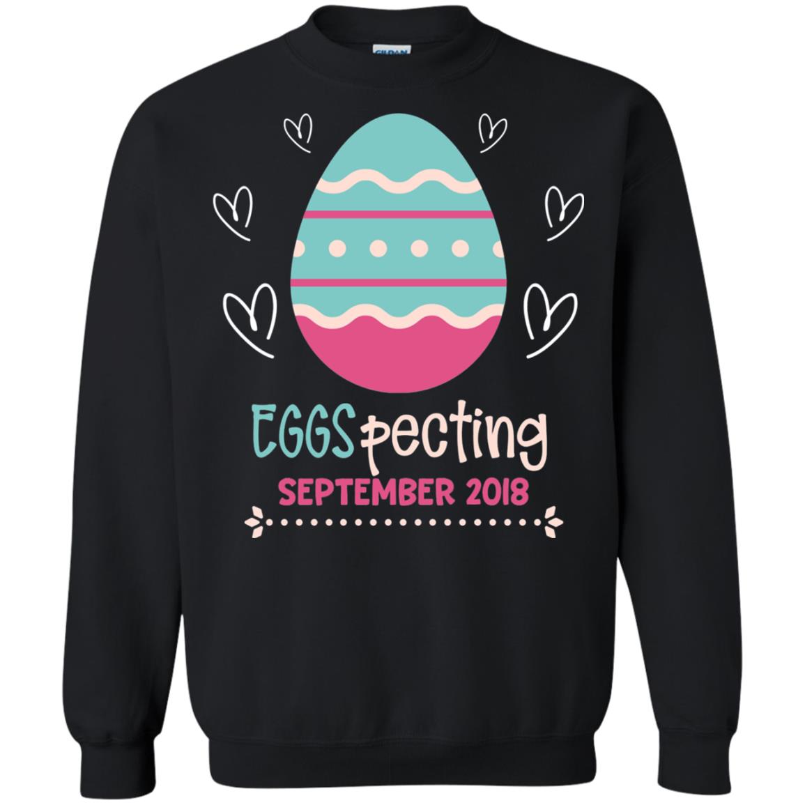 Easter Pregnancy Announcement Shirt Eggspecting September 2018 Black