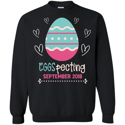 Easter Pregnancy Announcement Shirt Eggspecting September 2018 Black