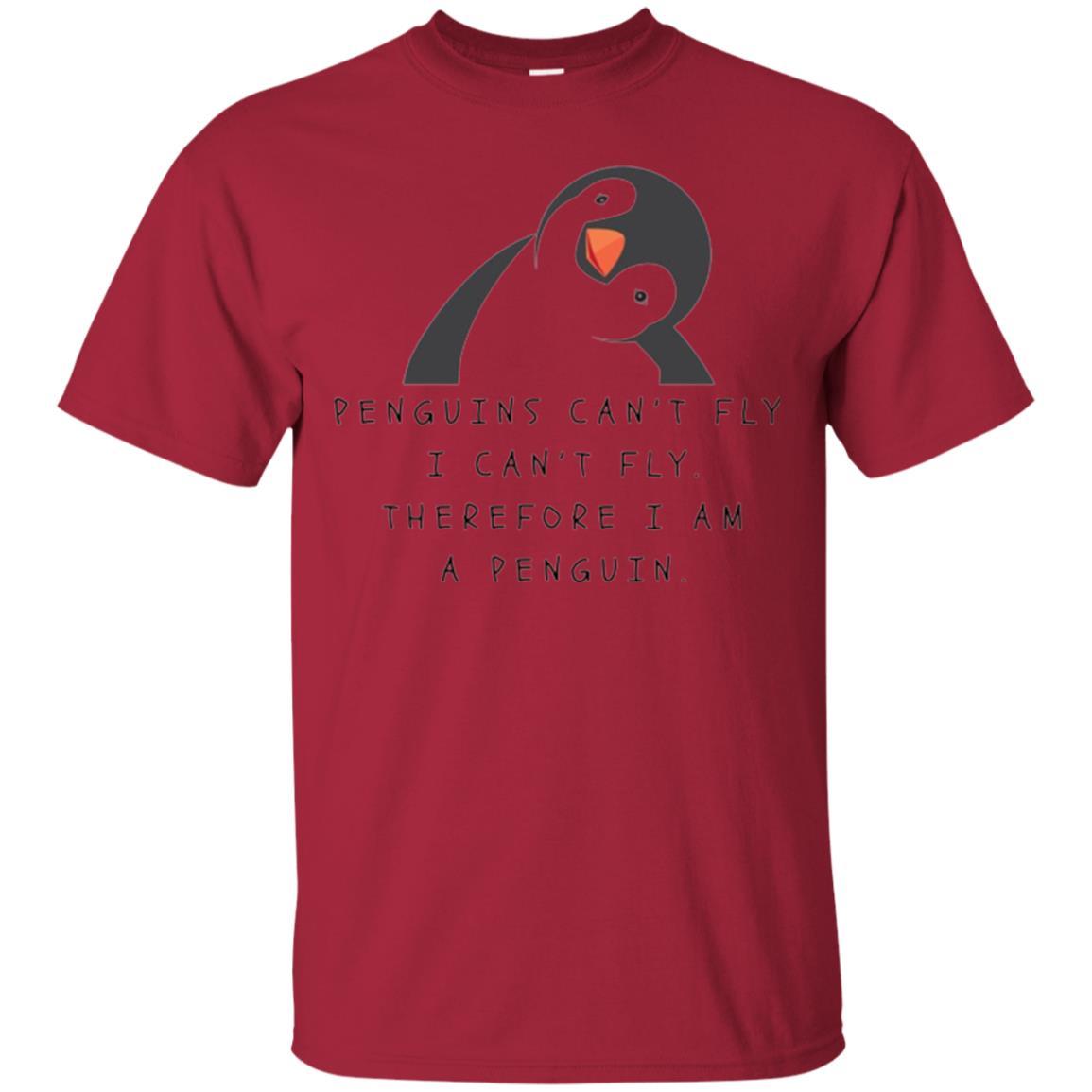 Penguins T-shirt Penguins Can't Fly I Can't Fly Cardinal